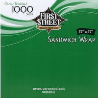 First Street Sandwich Wrap, Grease Resistant, 1000 Each