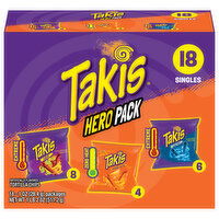 Takis Tortilla Chips, Fuego/Intense Nacho/Blue Heat, Extreme/Zero Heat, Hero Pack, 18 Each