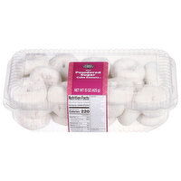 First Street Cake Donuts, Powdered Sugar, Mini, 15 Ounce