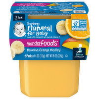 Gerber Banana Orange Medley, Wonderfoods, Sitter 2nd Foods, 2 Pack, 8 Ounce