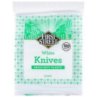 First Street Knives, White, Heavy Duty Plastic - 100 Each