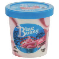 Blue Bunny Frozen Dairy Dessert, Strawberries & Cream, Twist - 1 Pint