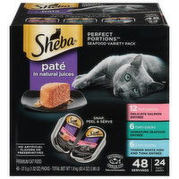 Sheba Cat Food, Premium, Pate, Assorted, Seafood Variety Pack - 48 Each