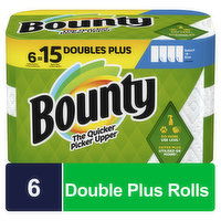 Bounty double plus rolls,select A Size Paper Towels,6 Count - 372 Square foot