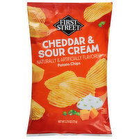 First Street Potato Chips, Cheddar & Sour Cream, 2.75 Ounce