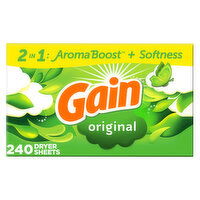 Gain Dryer sheets, Original Scent Fabric Softener Sheets - 240 Each