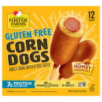 Foster Farms Corn Dogs, Gluten Free, Honey Crunchy, 12 Each