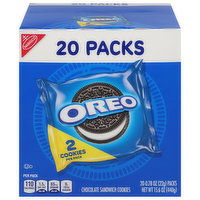 Oreo Sandwich Cookies, Chocolate, 20 Packs, 20 Each