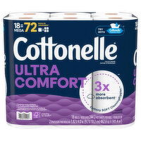 Cottonelle Toilet Paper, 2-Ply Sheet, Mega Rolls - 18 Each