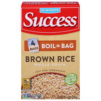 Success Brown Rice, Whole Grain, Boil-in-Bag - 4 Each