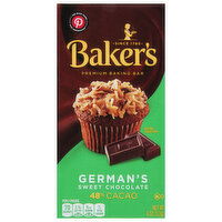 Baker's Baking Bar, Premium, Sweet Chocolate, German's, 4 Ounce