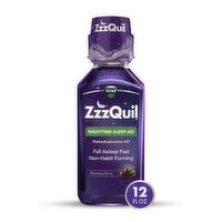 Vicks ZzzQuil Nighttime Sleep Aid Liquid, 50mg Diphenhydramine HCl, Over-the-Counter Medicine, Warming Berry Flavored - 12 Fluid ounce