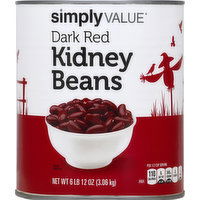 Simply Value Kidney Beans, Dark Red - 108 Ounce