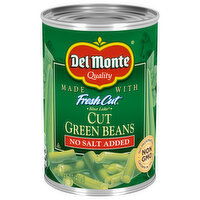 Del Monte Green Beans, Cut, No Salt Added, Blue Lake