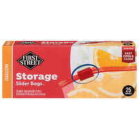 First Street Gallon Storage Slider Bags - 25 Each