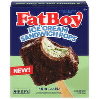 FatBoy Ice Cream Sandwich Pops, Mint Cookie - 4 Each