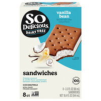 So Delicious Dairy Free Vegan Vanilla Bean Coconut Milk Frozen Dessert Sandwiches