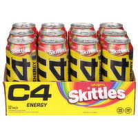 C4 Energy Drink, Performance, Zero Sugar, Original Skittles, 12 Pack, 12 Each