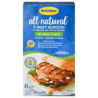 Butterball Turkey Burgers, 98%/7% - 6 Each