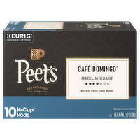 Peet's K-Cup Pods Ground Medium Roast Cafe Domingo Coffee