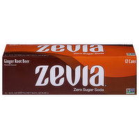 Zevia Soda, Zero Sugar, Ginger Root Beer - 12 Each