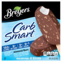 Breyers Frozen Dairy Dessert, Almond Bars - 6 Each