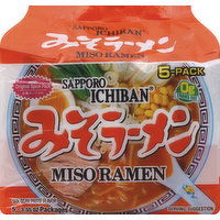 Sapporo Ichiban Miso Ramen, Soy Bean Paste Flavor - 5 Each