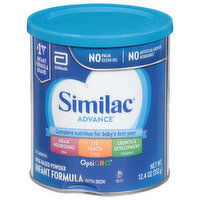 Similac Infant Formula with Iron, Milk-Based Powder, OptiGro, 0-12 Months - 12.4 Ounce