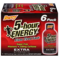 5-Hour Energy Energy Shot, Extra Strength, Berry, 6 Pack, 6 Each