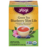 Yogi Green Tea, Blueberry Slim Life, Tea Bags - 16 Each