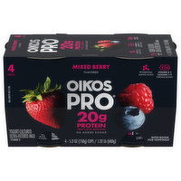 Oikos Pro Yogurt, Cultured, Ultra-Filtered Milk, Mixed Berry Flavored, 4 Pack - 4 Each