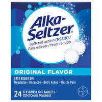 Alka-Seltzer Pain Reliever/Fever Reducer, Effervescent Tablets, Original Flavor - 12 Each