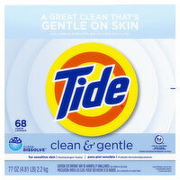 Tide Tide Clean and Gentle Powder Laundry Detergent, Unscented, 68 Loads, 77 oz - 77 Ounce