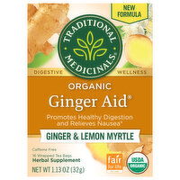 Traditional Medicinals Ginger Aid, Ginger & Lemon Myrtle, Organic, Tea Bags - 16 Each