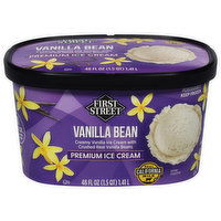 First Street Ice Cream, Premium, Vanilla Bean - 48 Fluid ounce