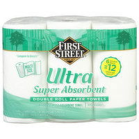 First Street Paper Towels, Multi Size, Super Absorbent, Double Roll, Two-Ply, 199.8 Square foot