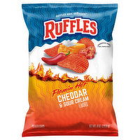 Ruffles Potato Chips, Flamin' Hot Cheddar & Sour Cream Flavored - 8 Ounce