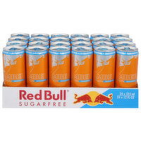 Red Bull Energy Drink, Strawberry Apricot, Sugarfree - 24 Each