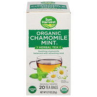 Sun Harvest Herbal Tea, Organic, Chamomile Mint, Tea Bags, 20 Each