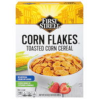 First Street Cereal, Corn Flakes, Toasted - 24 Ounce