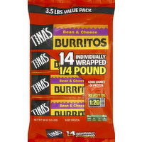 Tina's Burritos, Bean & Cheese, Value Pack, 14 Each