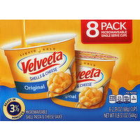 Velveeta Shell Pasta & Cheese Sauce, Original, Single Serve Cups, 8 Each