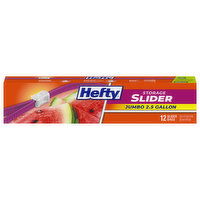 Hefty 2.5 Gallon Storage Jumbo Slider Bags - 12 Each