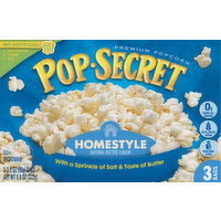 POP SECRET Popcorn, Premium, Homestyle, Natural Butter Flavor, 3 Each