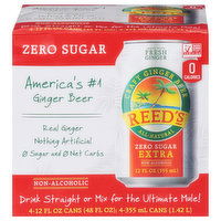 Reed's Ginger Beer, Zero Sugar, Extra, 4 Each