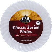 First Street Plates, Classic Series, Heavyweight Plastic, Fluted Styling, 9 Inch - 15 Each