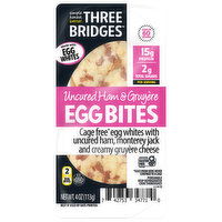 Three Bridges Egg Bites, Uncured Ham & Gruyere - 2 Each