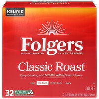 Folgers K-Cup Pods Medium Classic Roast Coffee - 32 Each