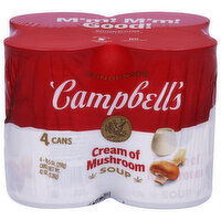 Campbell's Soup, Cream of Mushroom, Condensed - 4 Each