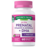 Nature's Truth Prenatal Vitamins & Minerals + DHA, Ultra, Softgels - 60 Each